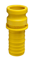KURIYAMA YELLOW FIBERGLASS REINFORCED NYLON CAMLOCK PART E MALE COUPLER X HOSE SHANK FOR IRRIGATION
