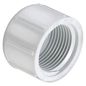 white pvc threaded cap