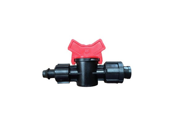 Rivulis Tape-Loc x 420 Series Barb with Locking Nut & Large Red Handle Valve for drip irrigation