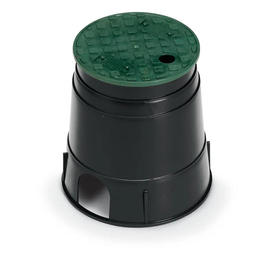 black and green 6 inch round valve box for irrigation valve