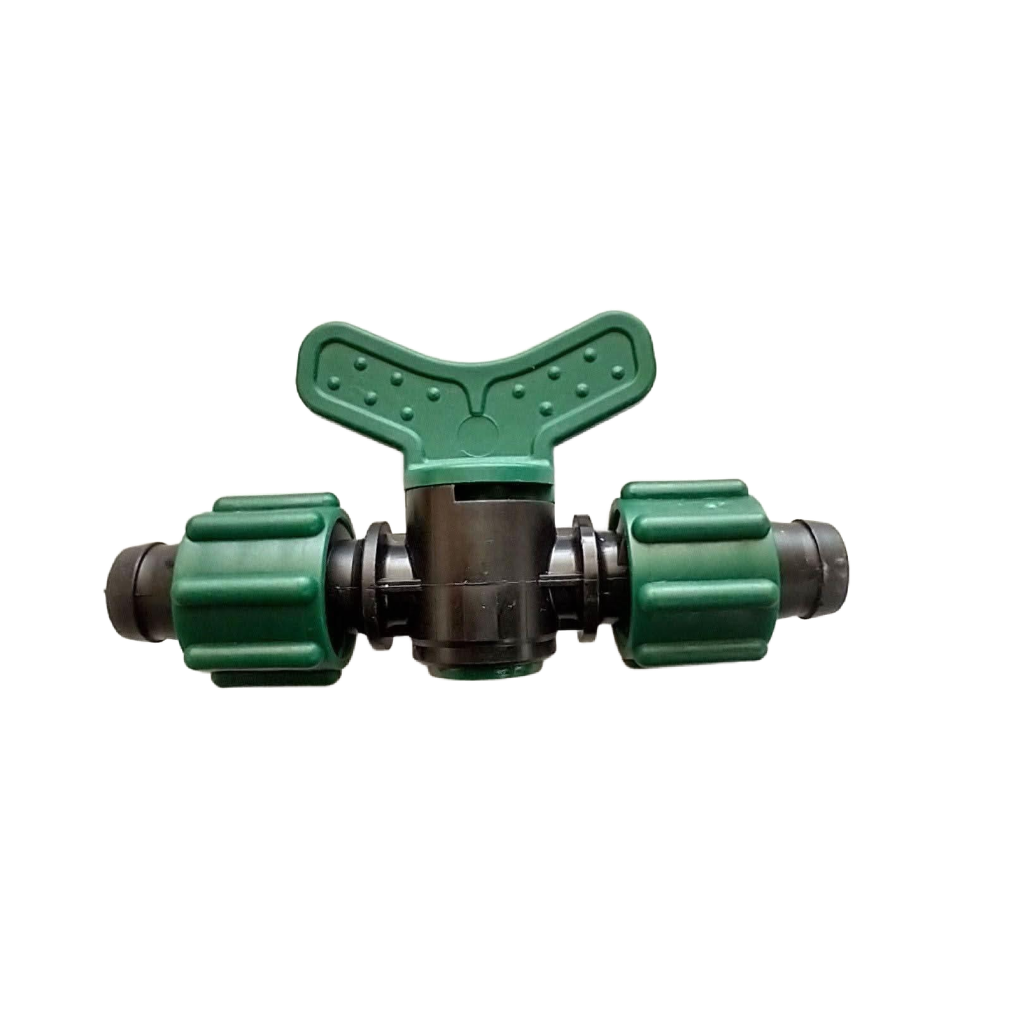 green and black irritec drip tape X drip tape fitting with valve for drip irrigation
