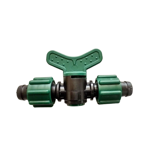 green and black irritec drip tape X drip tape fitting with valve for drip irrigation