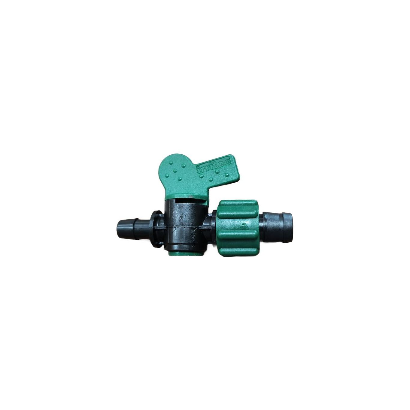 a green and black valve on a white background
