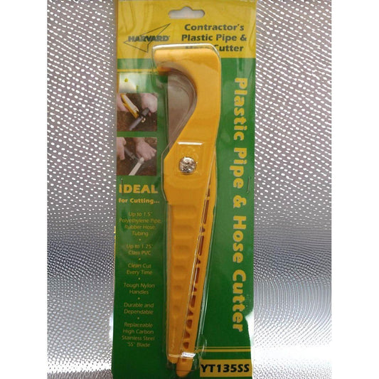 a yellow plastic pipe and hose cutter