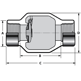 pvc check valve diagram