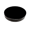 a black round object on a white background