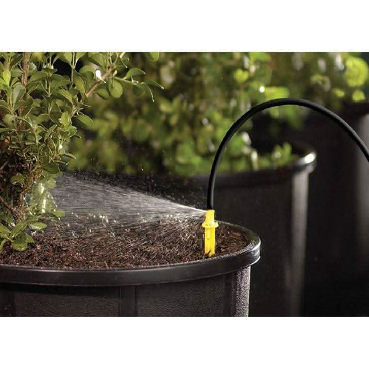 yellow 3 gallon an hour spray stake assembly for irrigation