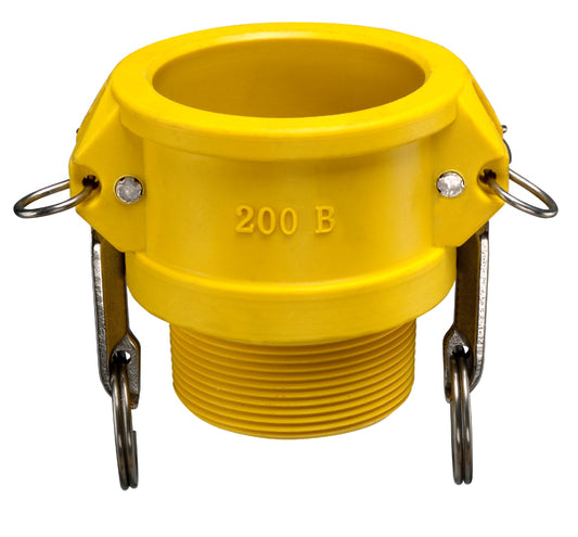 KURIYAMA YELLOW FIBERGLASS REINFORCED NYLON CAMLOCK PART B FEMALE COUPLER X MALE NPT FOR IRRIGATION