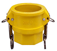 KURIYAMA YELLOW FIBERGLASS REINFORCED NYLON CAMLOCK PART D FEMALE COUPLER X FEMALE NPT