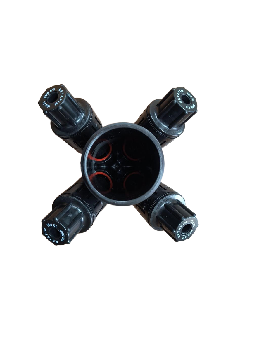 NETAFIM 2 INCH BLACK PLASTIC 4 SPRING 12 PSI PRESSURE REGULATOR