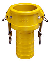 KURIYAMA YELLOW FIBERGLASS REINFORCED NYLON CAMLOCK PART C FEMAILE COUPLER X HOSE SHANK FOR IRRIGATION