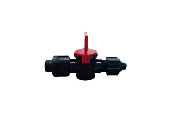 Rivulis Tape-Loc x 420 Series Barb with Locking Nut & Large Red Handle Valve for drip irrigation