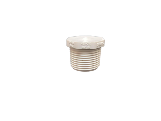 pvc schedule 40 white mpt plug by spears manufacturing for irrigation and plumbing