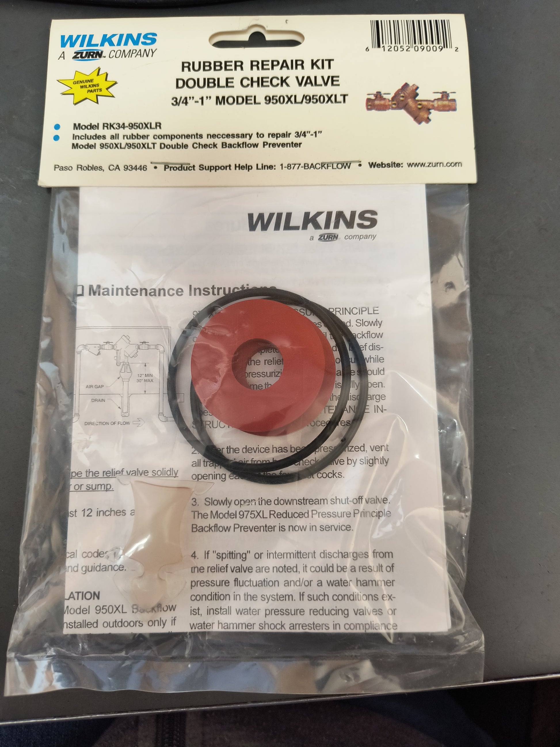 zurn wilkins 950 backflow rubber repair kit for irrigation