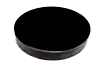 a black round object on a white background